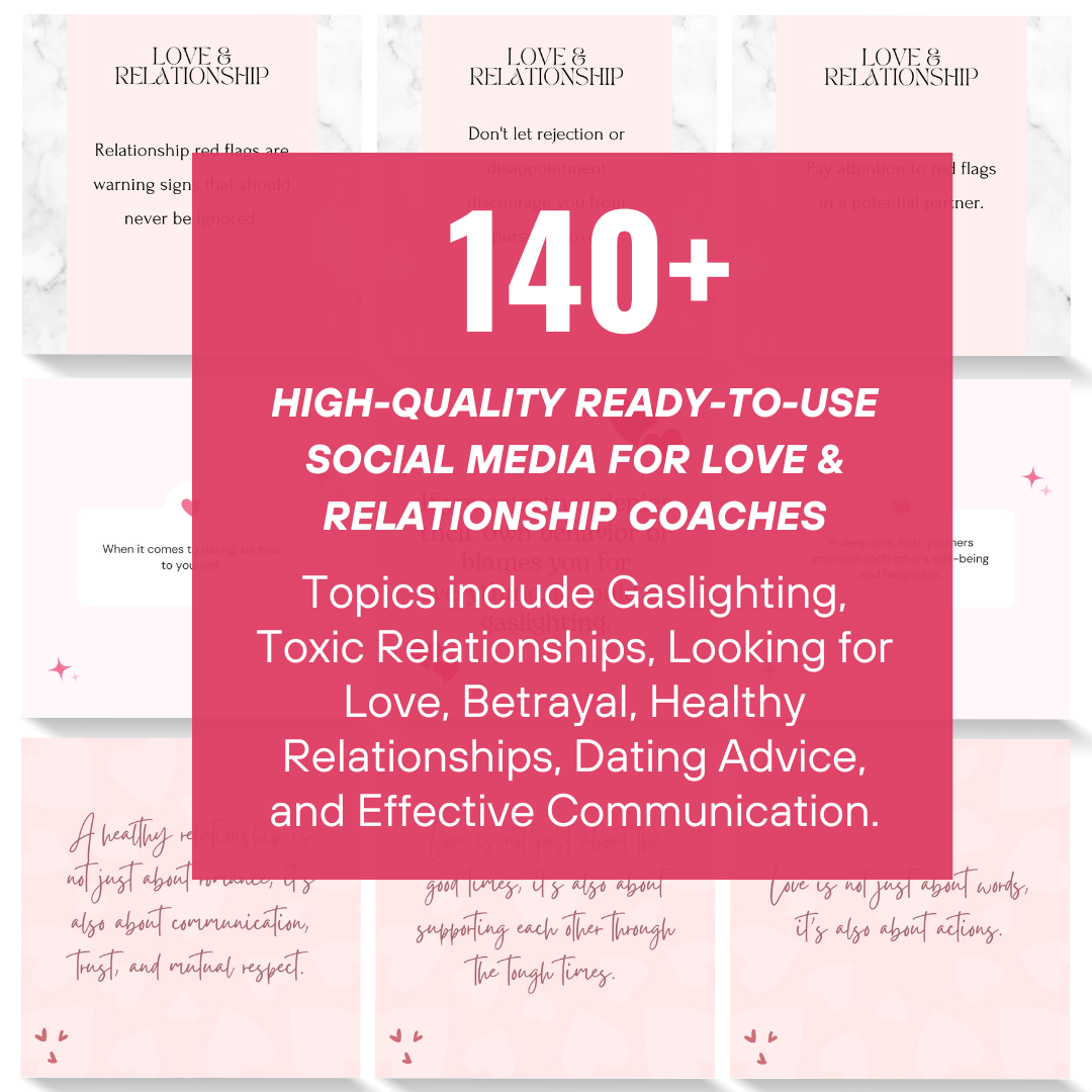 Relationship & Dating Coach Content / Coaching Instagram Canva Templates / with REAL content and captions! Jelly Social Lab