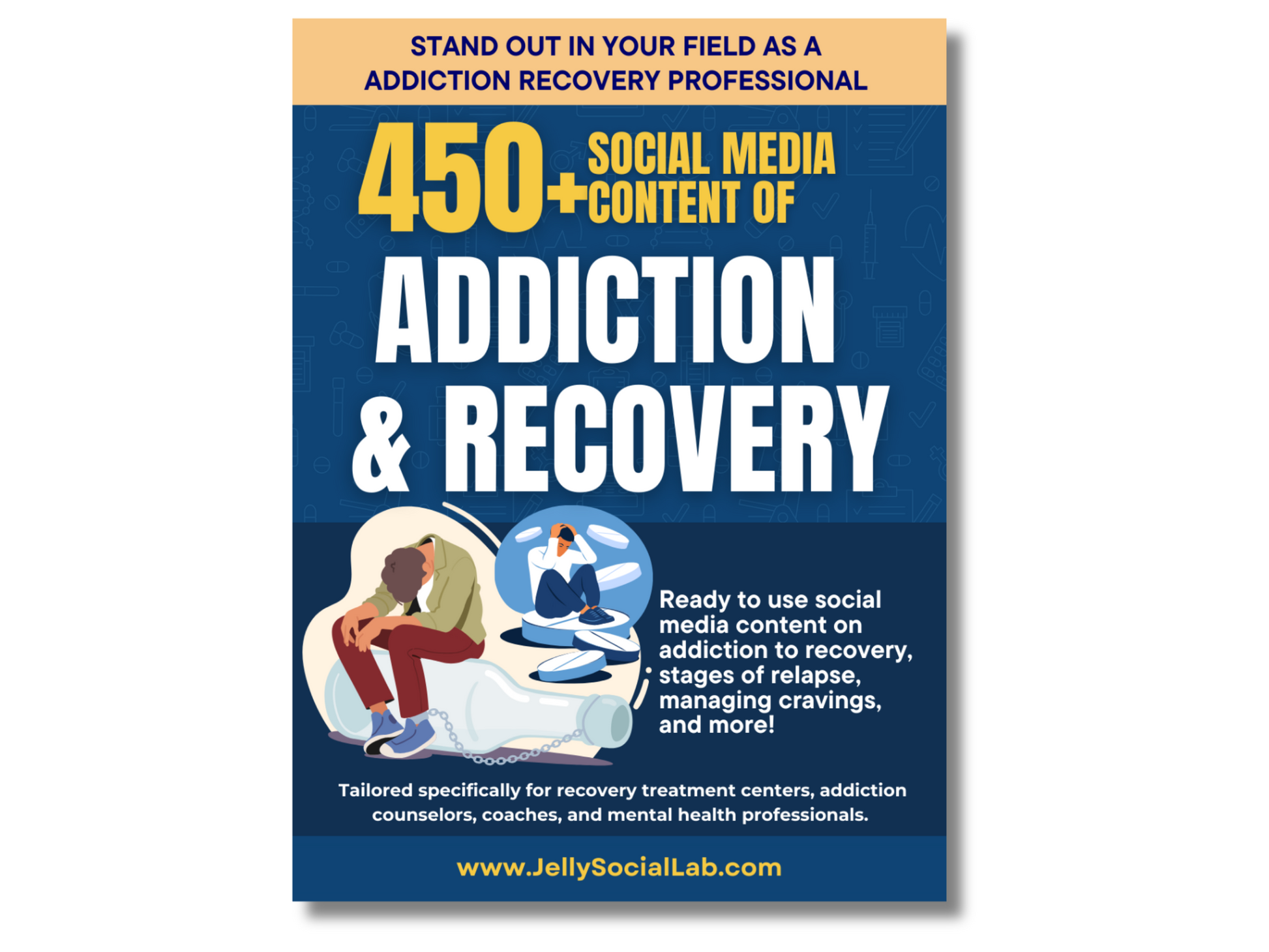 450+ Addiction Recovery Social Media Content Bundle Jelly Social Lab