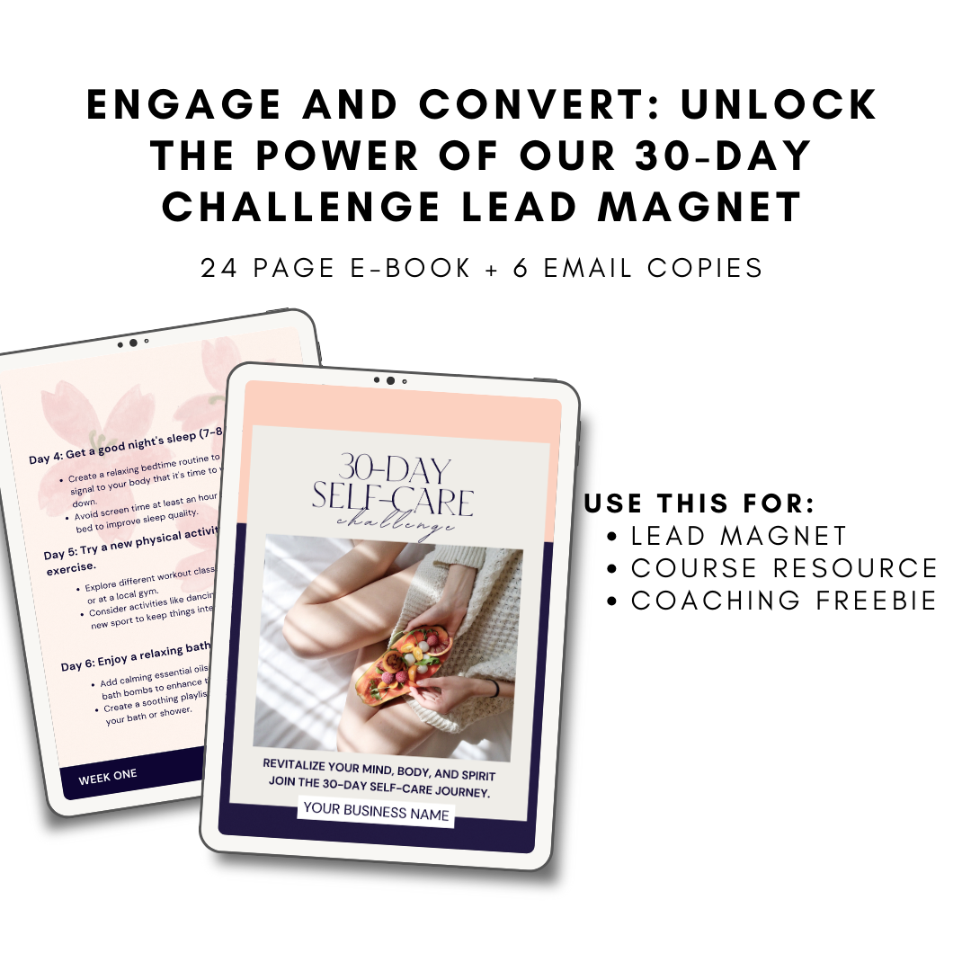 30-Day Challenge Kit Lead Magnet - Course Content for Coaches - Ebook Template Jelly Social Lab