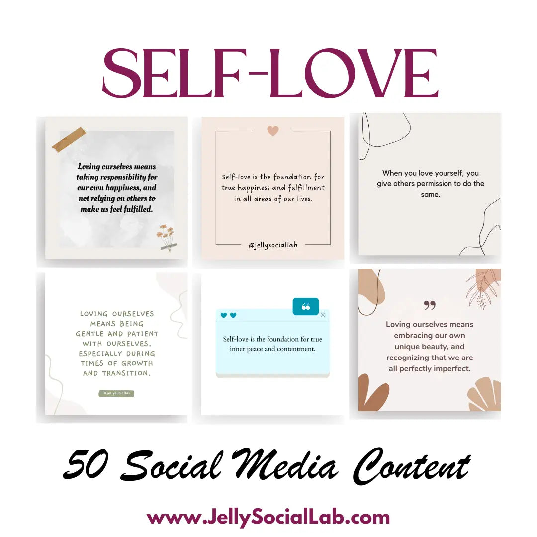 Self-love Coaching Social Media Canva Template | For Mental Health Coach, Coaching Business | IG Template | Content Template Jelly Social Lab