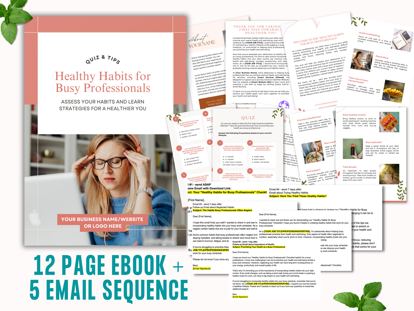 Busy Lives, Healthy Habits: Pre-Made Lead Magnet and Email Templates