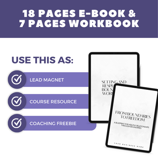 Boundary Setting E-Book + Workbook + Email Copies - Complete Lead Magnet for Coaches - Coaching Tool Jelly Social Lab