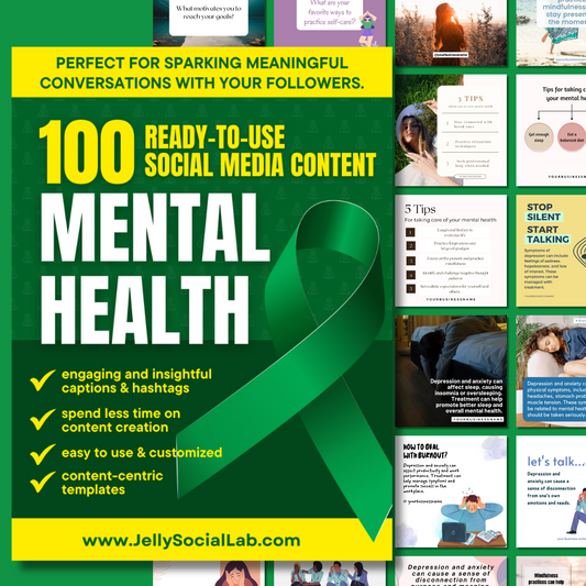 100 Ready-to-use Social Media Content about Mental Health Jelly Social Lab