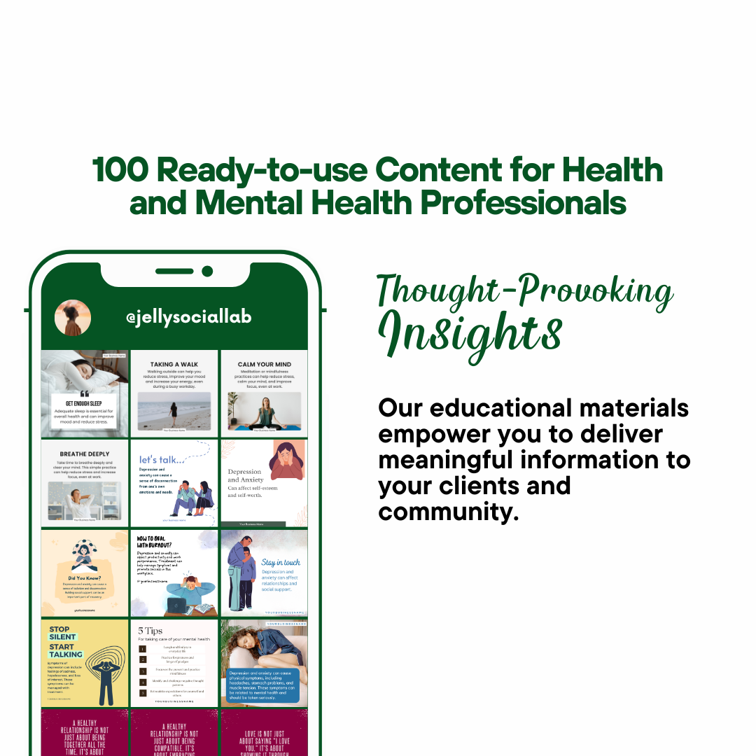 100 Ready-to-use Social Media Content about Mental Health Jelly Social Lab