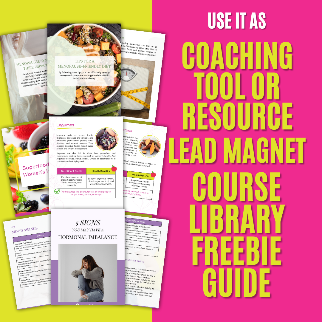 Womens Health Hormones PMS Menopause Done For You Ebook Coaching Tool  Canva Template Easy to Edit Template for Coaches Health Professionals Jelly Social Lab