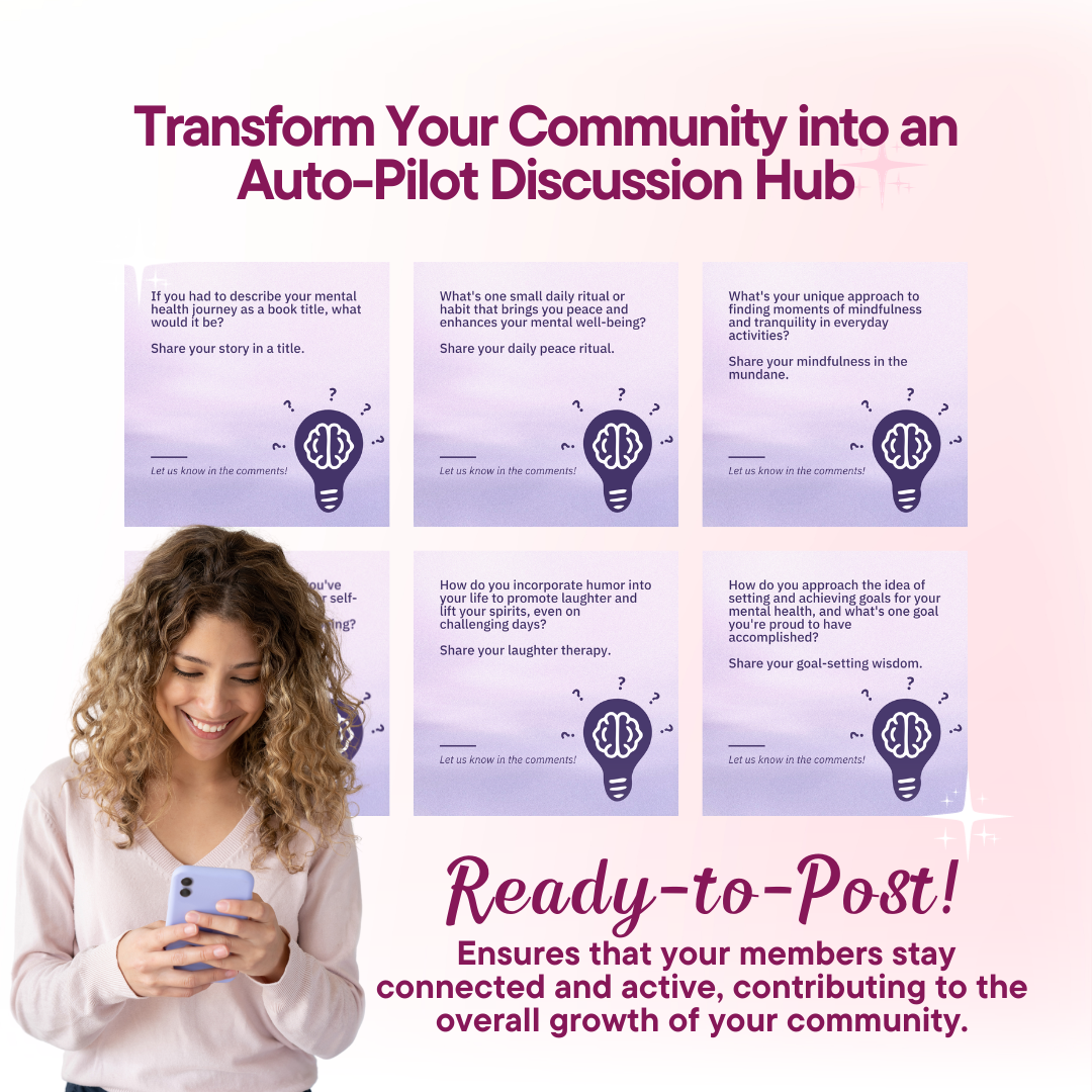 Mental Wellness Discussion Power Pack: 100 Questions & Captions Jelly Social Lab