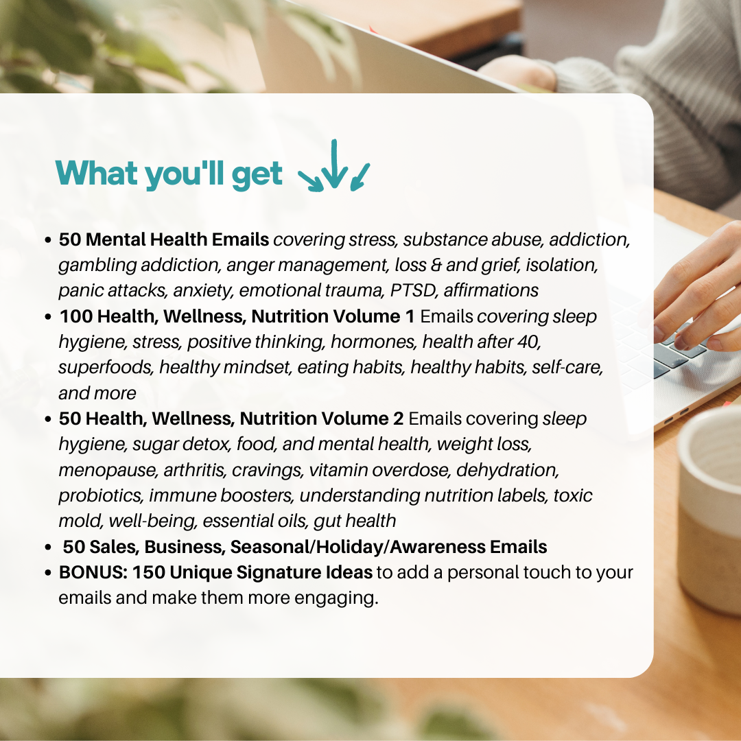 Holistic Content Powerhouse Bundle 200 Email Swipe Copies for Health & Wellness Business