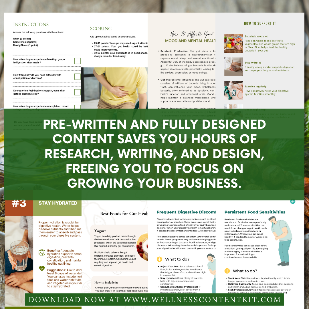 Gut Health Content Bundle for Coaches Nutritionist and Health Professionals - Coaching Toolkit DFY Ebooks and Recipes Wellness Content Kit