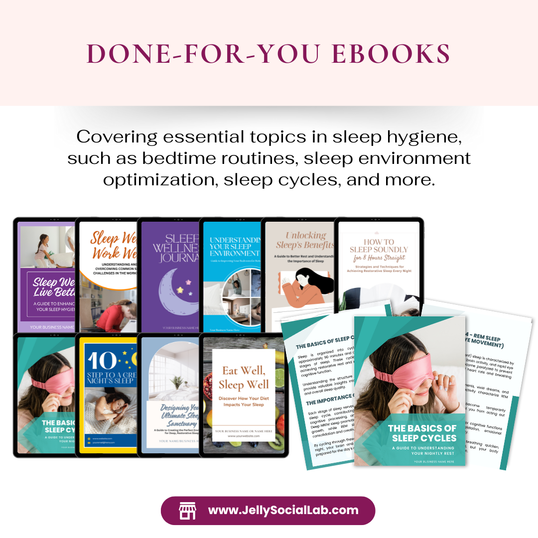Sleep Better eBook, Sleep Journal, Done For You Workbook, Lead Magnet, Editable Canva Templates, Wellness Journal, Wellness Coach