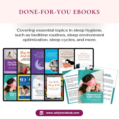 Sleep Better eBook, Sleep Journal, Done For You Workbook, Lead Magnet, Editable Canva Templates, Wellness Journal, Wellness Coach