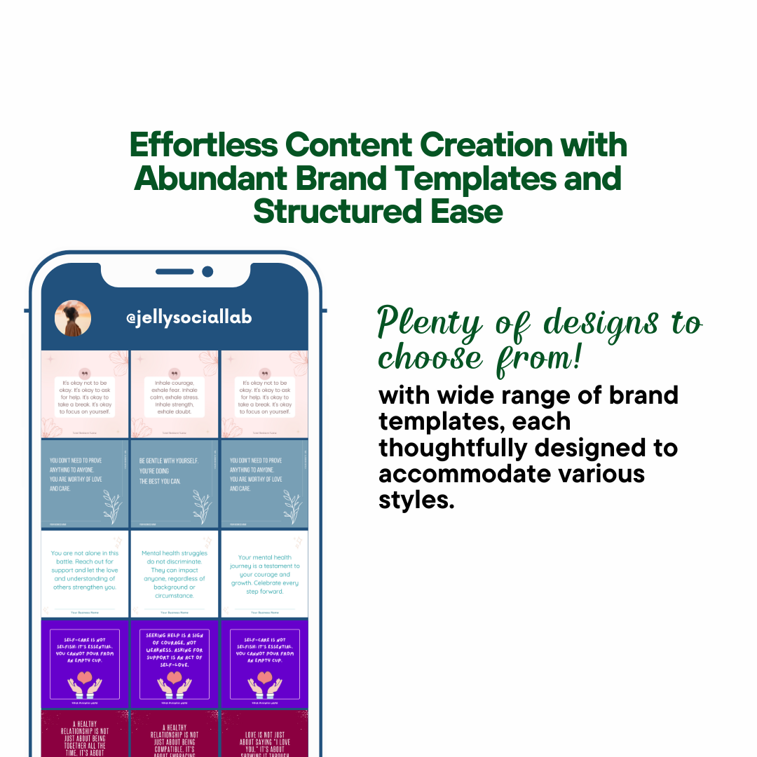 100 Ready-to-use Social Media Content about Mental Health Jelly Social Lab