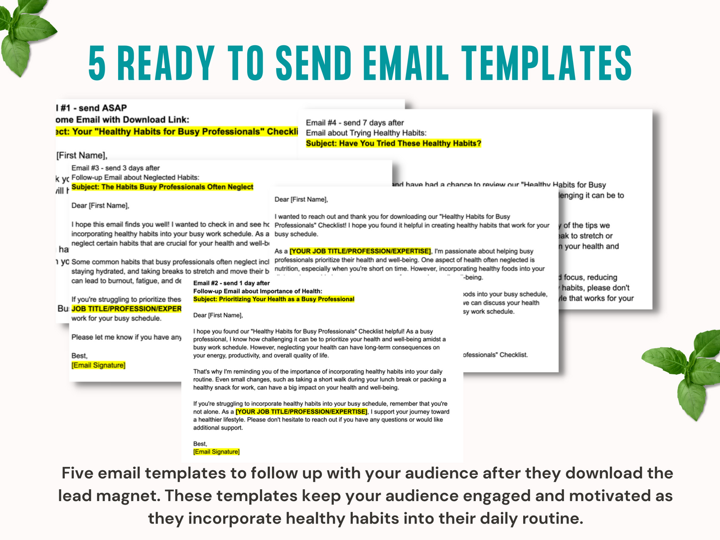 Busy Lives, Healthy Habits: Pre-Made Lead Magnet and Email Templates Jelly Social Lab