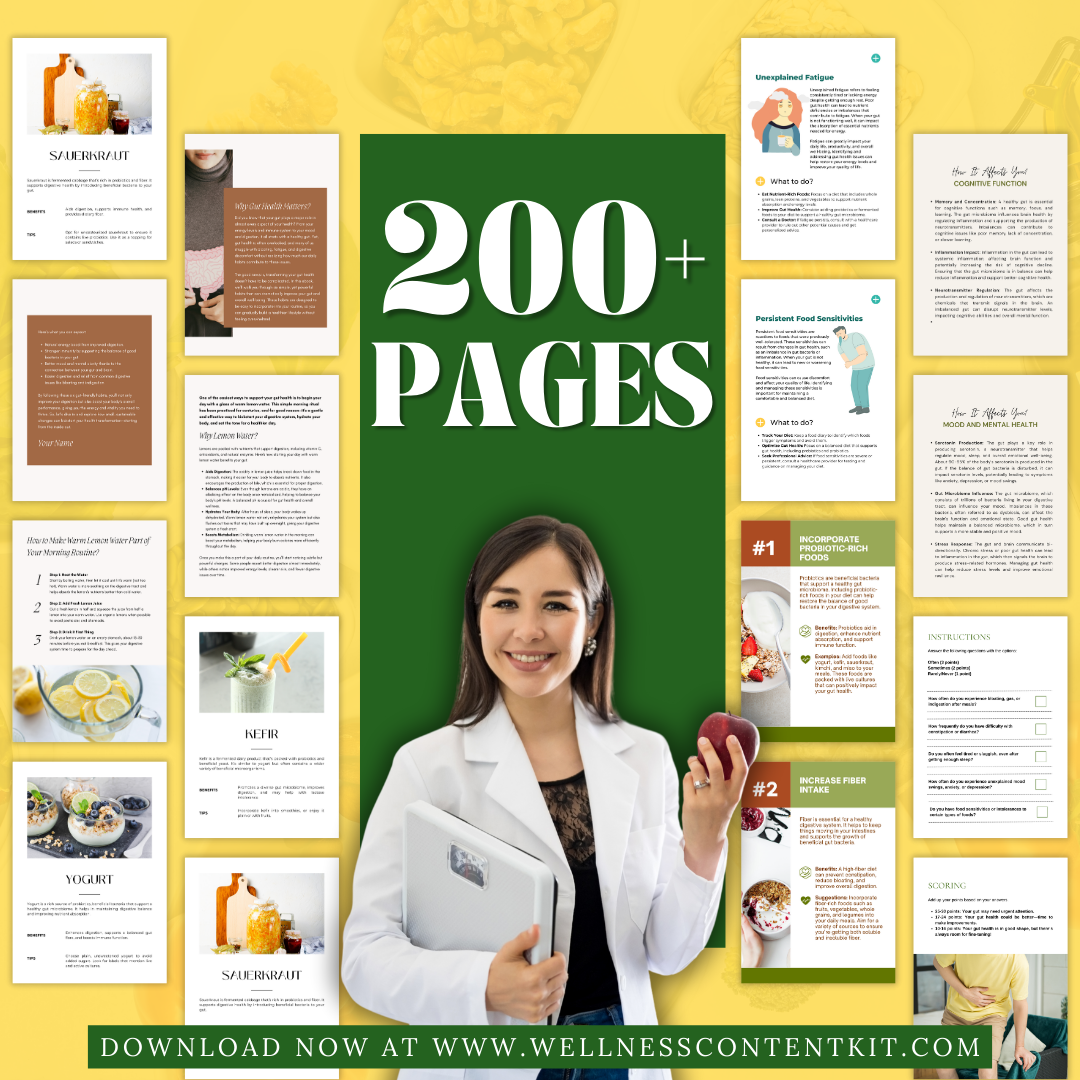 Gut Health Content Bundle for Coaches Nutritionist and Health Professionals - Coaching Toolkit DFY Ebooks and Recipes Wellness Content Kit
