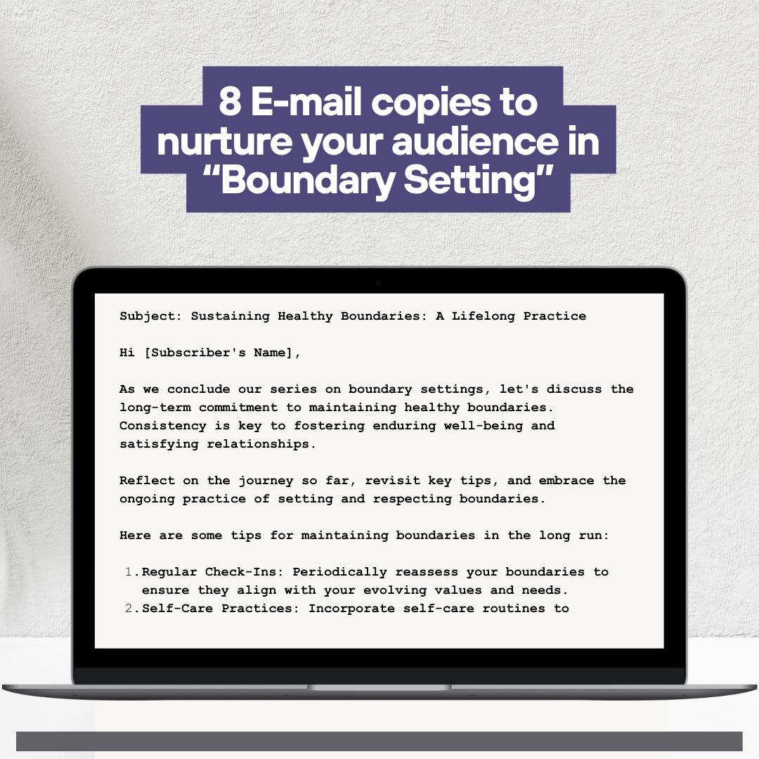Boundary Setting E-Book + Workbook + Email Copies - Complete Lead Magnet for Coaches - Coaching Tool Jelly Social Lab