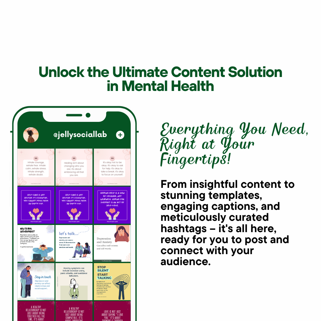 100 Ready-to-use Social Media Content about Mental Health Jelly Social Lab