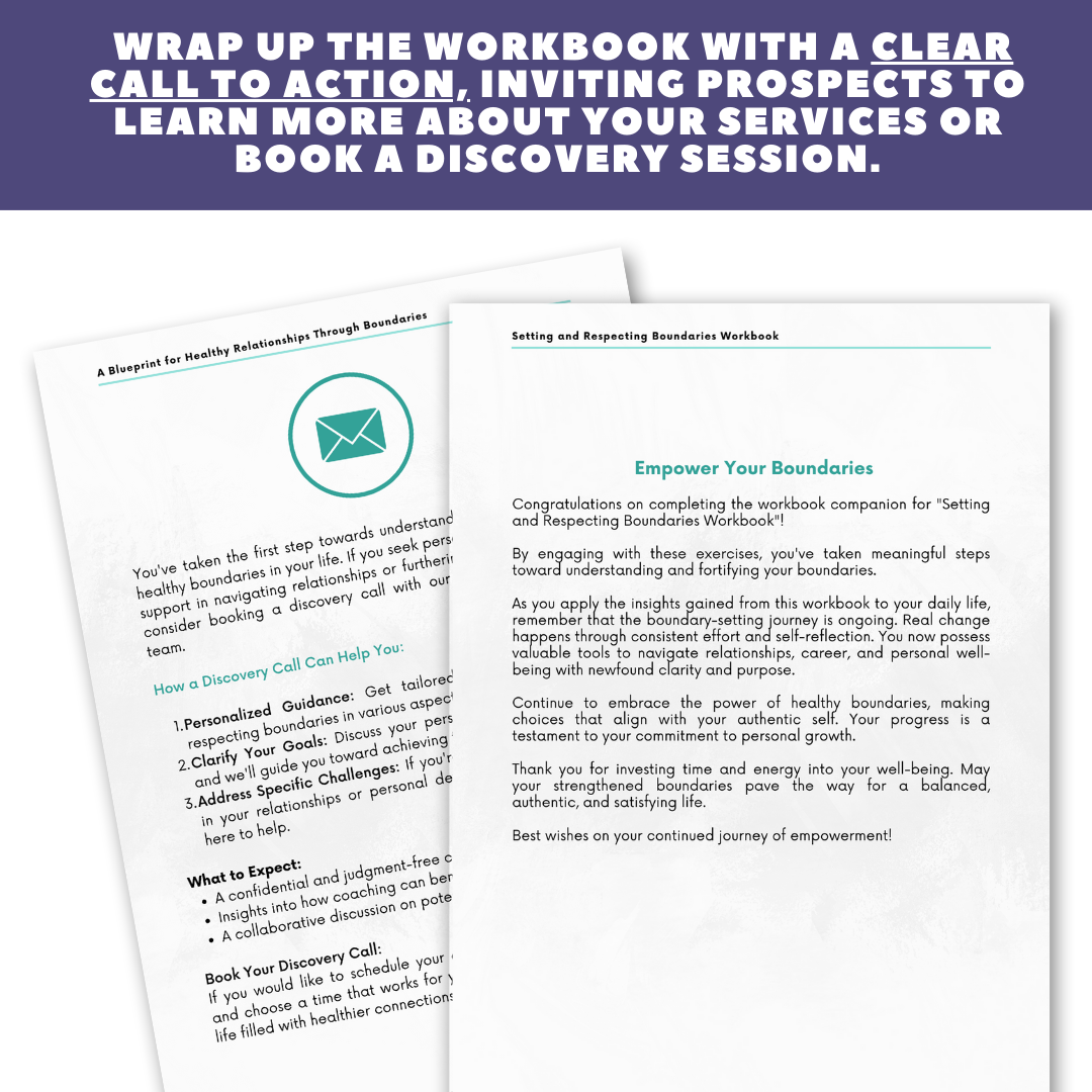 Boundary Setting E-Book + Workbook + Email Copies - Complete Lead Magnet for Coaches - Coaching Tool Jelly Social Lab