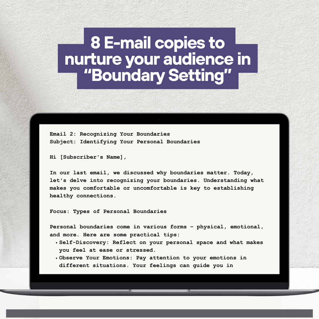Boundary Setting E-Book + Workbook + Email Copies - Complete Lead Magnet for Coaches - Coaching Tool Jelly Social Lab