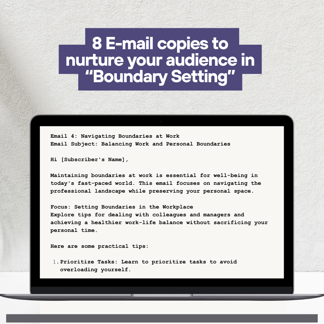 Boundary Setting E-Book + Workbook + Email Copies - Complete Lead Magnet for Coaches - Coaching Tool Jelly Social Lab