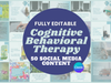 CBT Social Media Templates for Mental Health Professionals | Therapist Content Bundle Wellness Content Kit