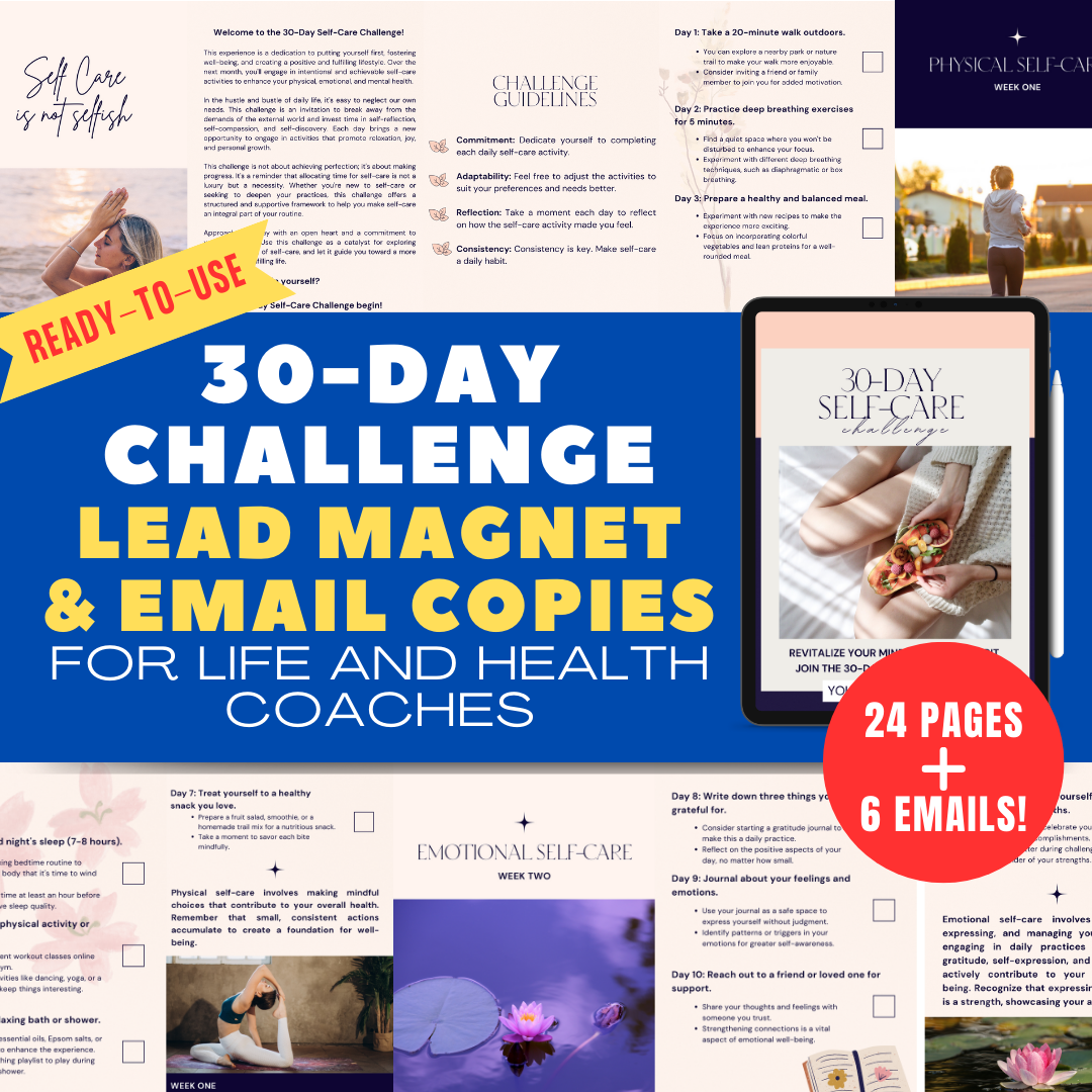 30-Day Challenge Kit Lead Magnet - Course Content for Coaches - Ebook Template Jelly Social Lab