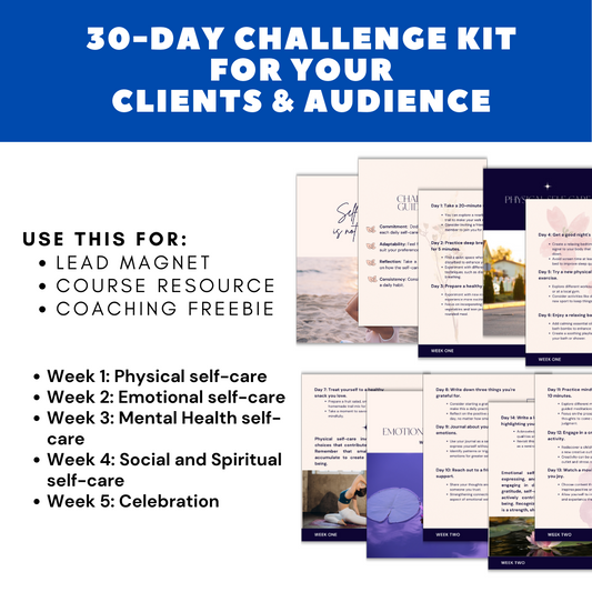 30-Day Challenge Kit Lead Magnet - Course Content for Coaches - Ebook Template Jelly Social Lab