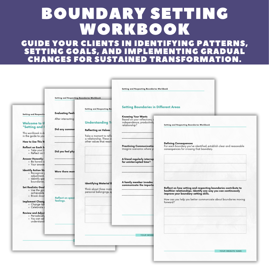 Boundary Setting E-Book + Workbook + Email Copies - Complete Lead Magnet for Coaches - Coaching Tool Jelly Social Lab