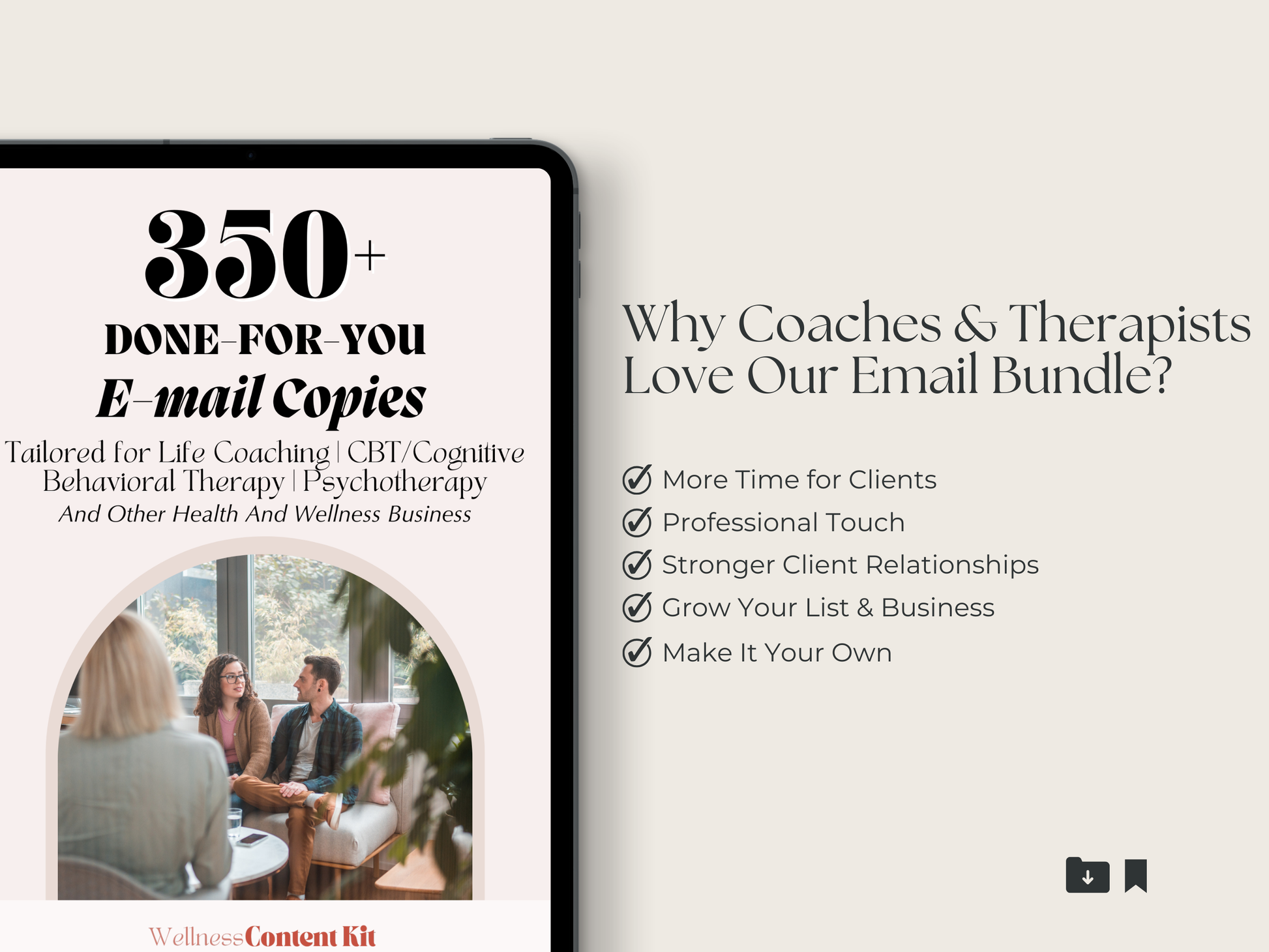 Ready-Made Email Content for Life Coach, CBT, Psychotherapy, Wellness Professionals Wellness Content Kit