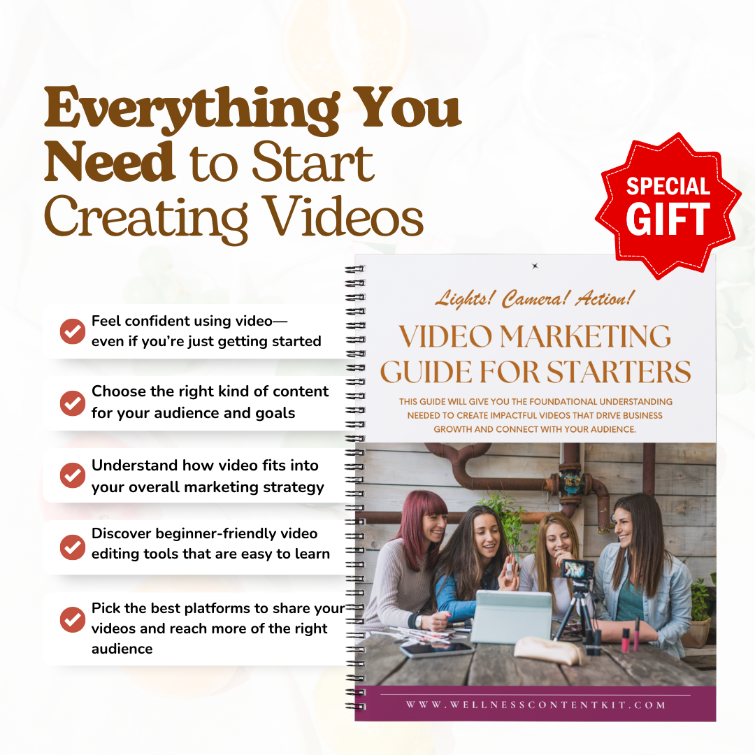 social media hooks for coaches, TikTok hooks for therapists, Reels ideas for health brands, how to get more views on Reels, grow your wellness business with video, content ideas for mental health professionals, health coach content creation, marketing toolkit for wellness entrepreneurs, attention-grabbing video intros, content prompts for holistic health creators