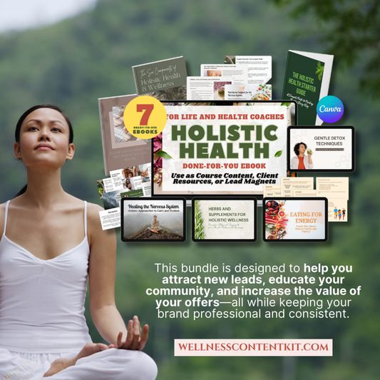 done-for-you health coach content, holistic health eBook template, editable Canva lead magnet, health coach lead magnet, coaching program resources, holistic wellness workbook, wellness coaching handout, self-care guide template, health and wellness digital product, nutrition coach freebies