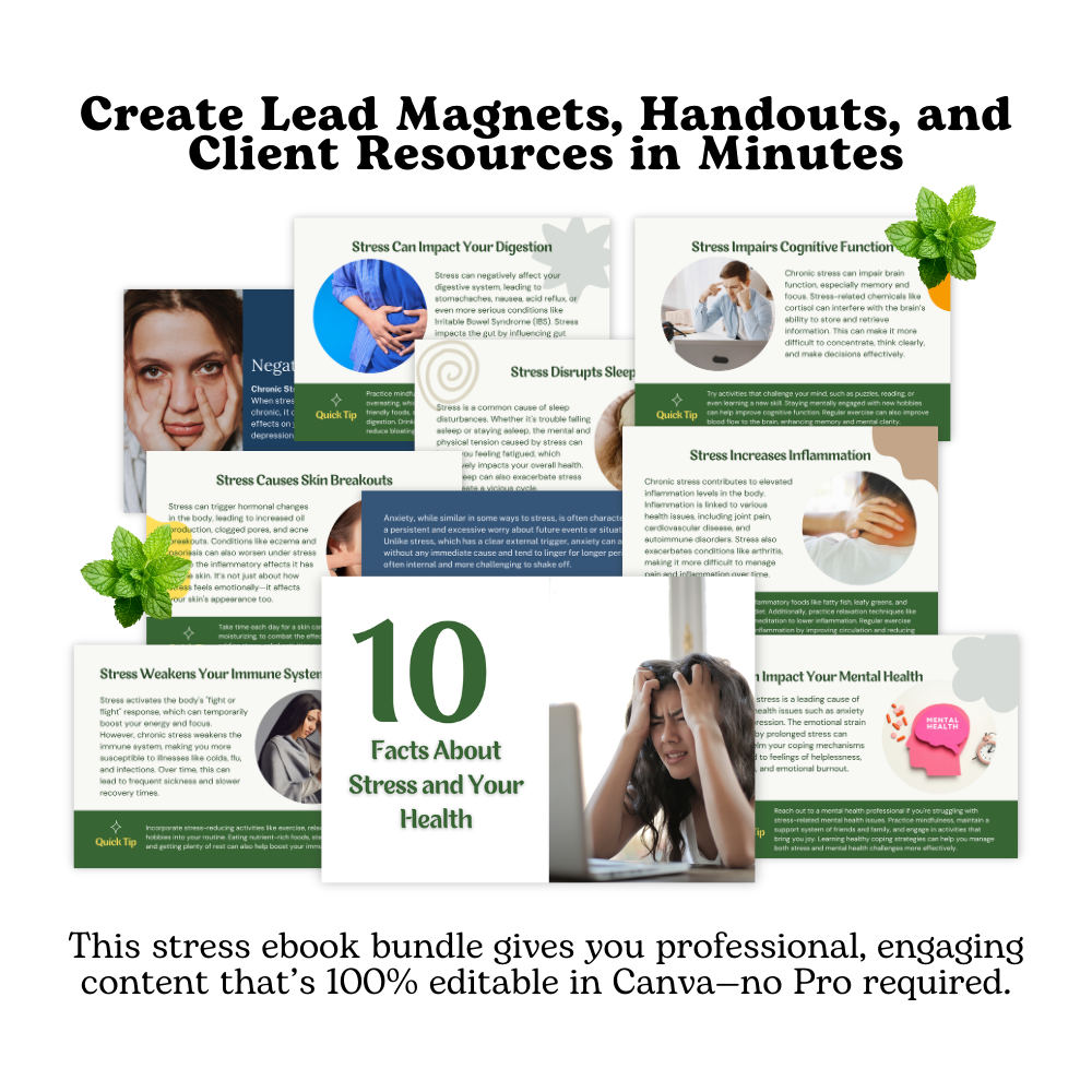 stress management ebooks coaching template coaching tool