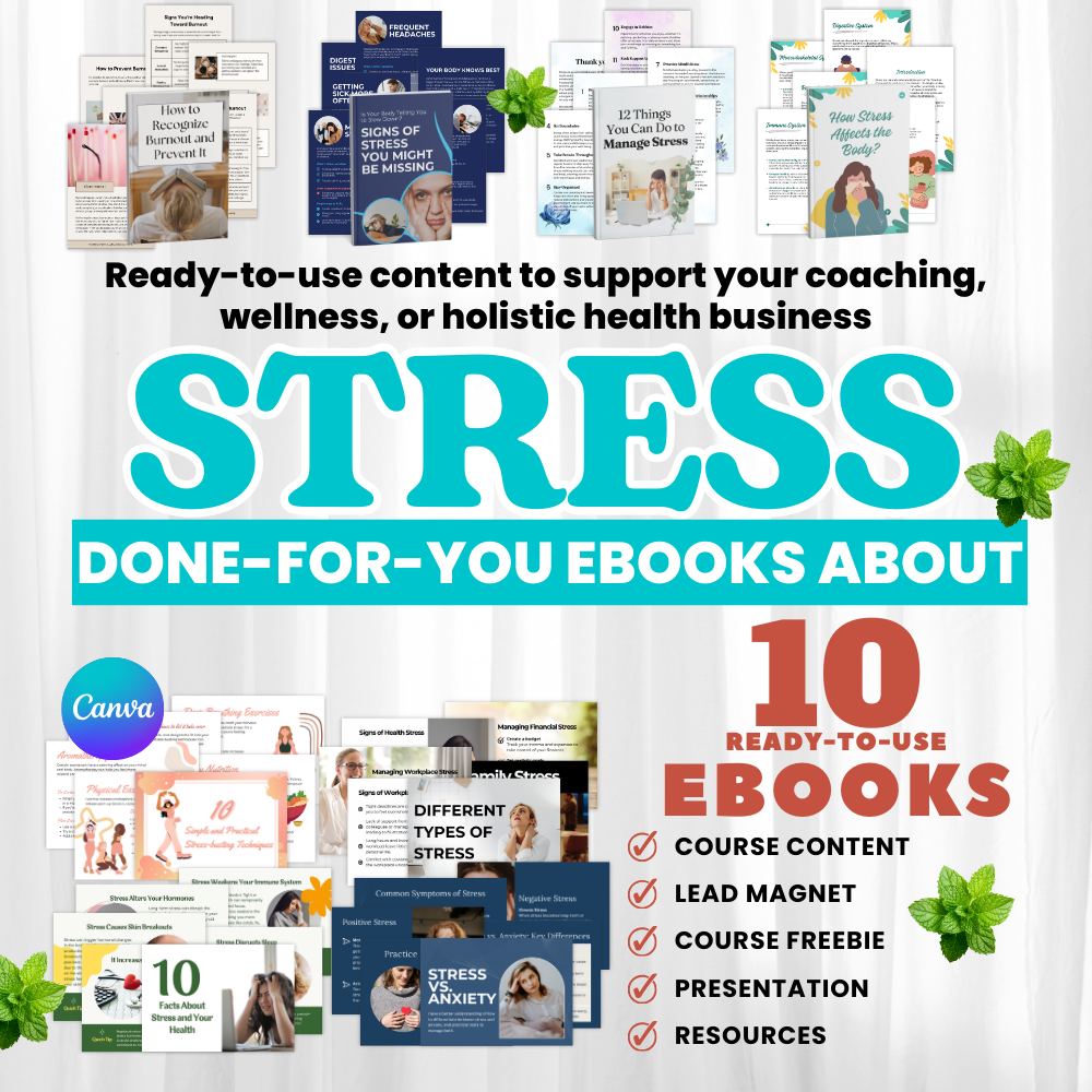 stress management ebooks coaching template coaching tool