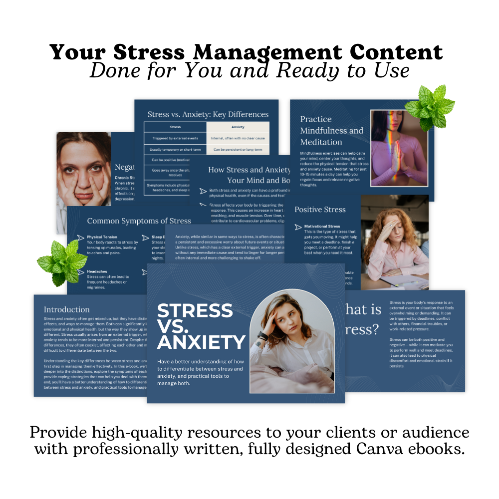 stress management ebooks coaching template coaching tool