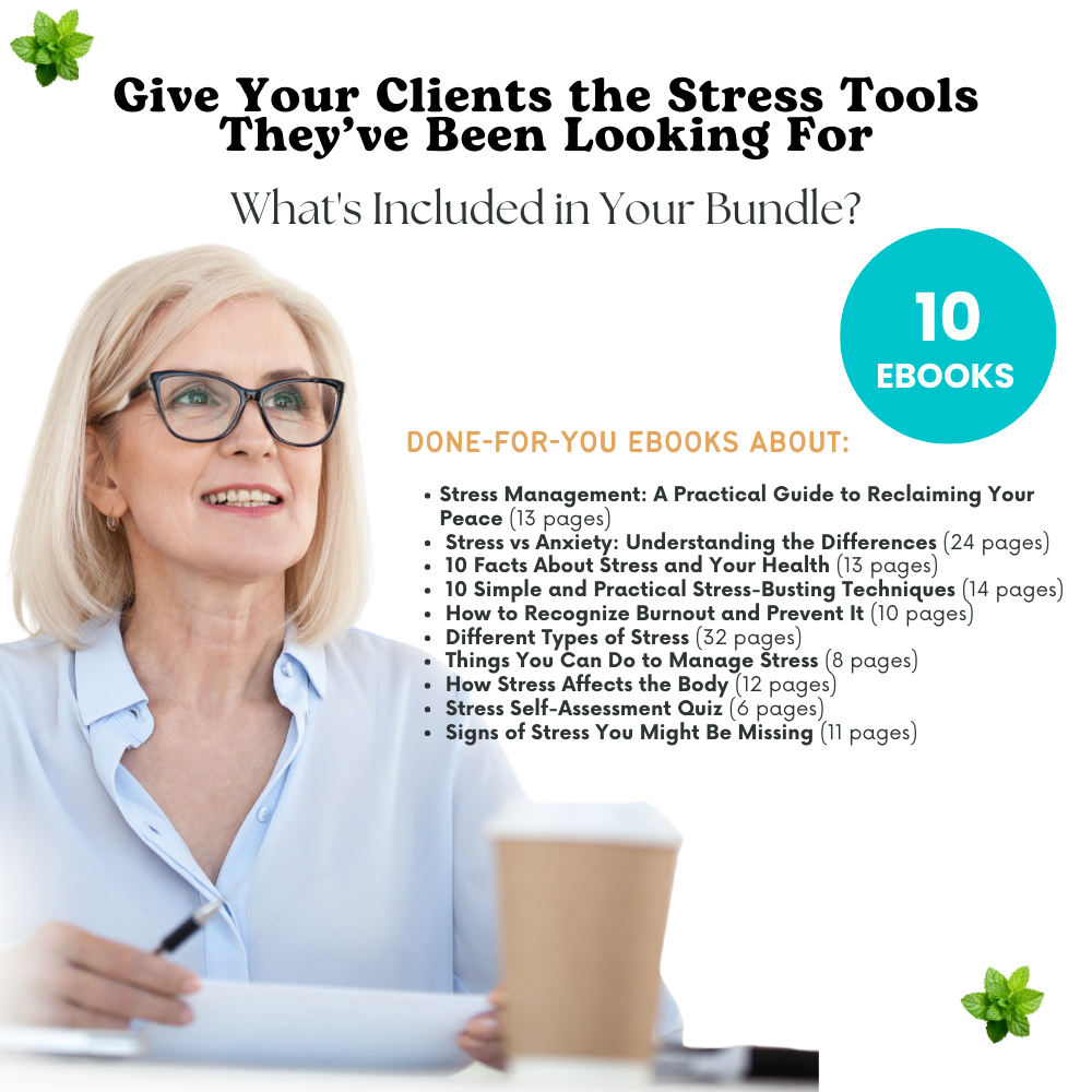 stress management ebooks coaching template coaching tool