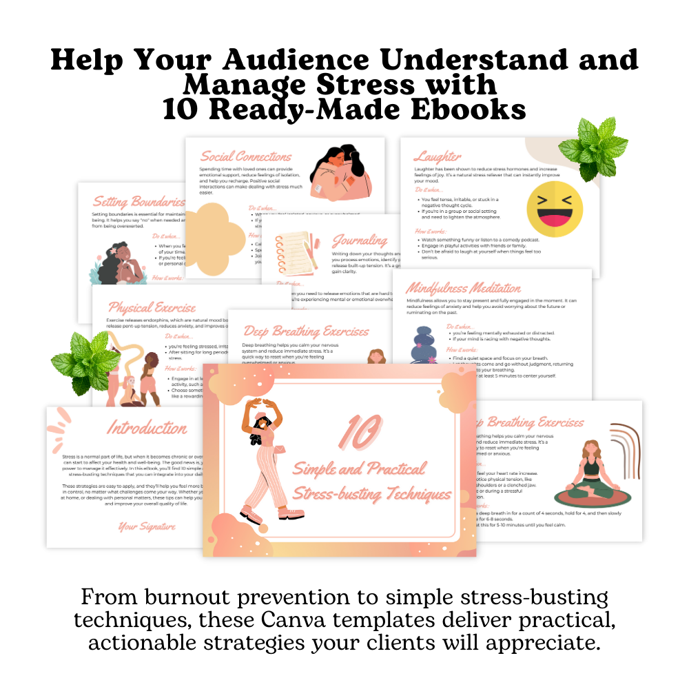 stress management ebooks coaching template coaching tool