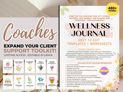 Journal Templates Worksheets Toolkit for Coaches Psychotherapists and Counselors