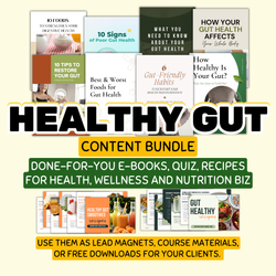 Gut Health Content Bundle for Coaches Nutritionist and Health Professionals - Coaching Toolkit DFY Ebooks and Recipes Wellness Content Kit