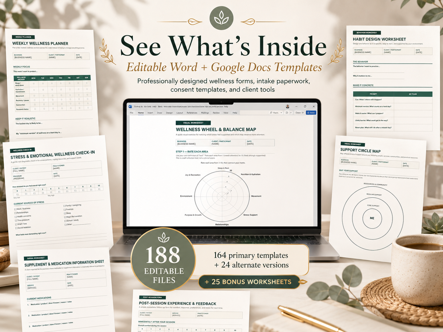 Editable Wellness Client Forms & Consent Templates