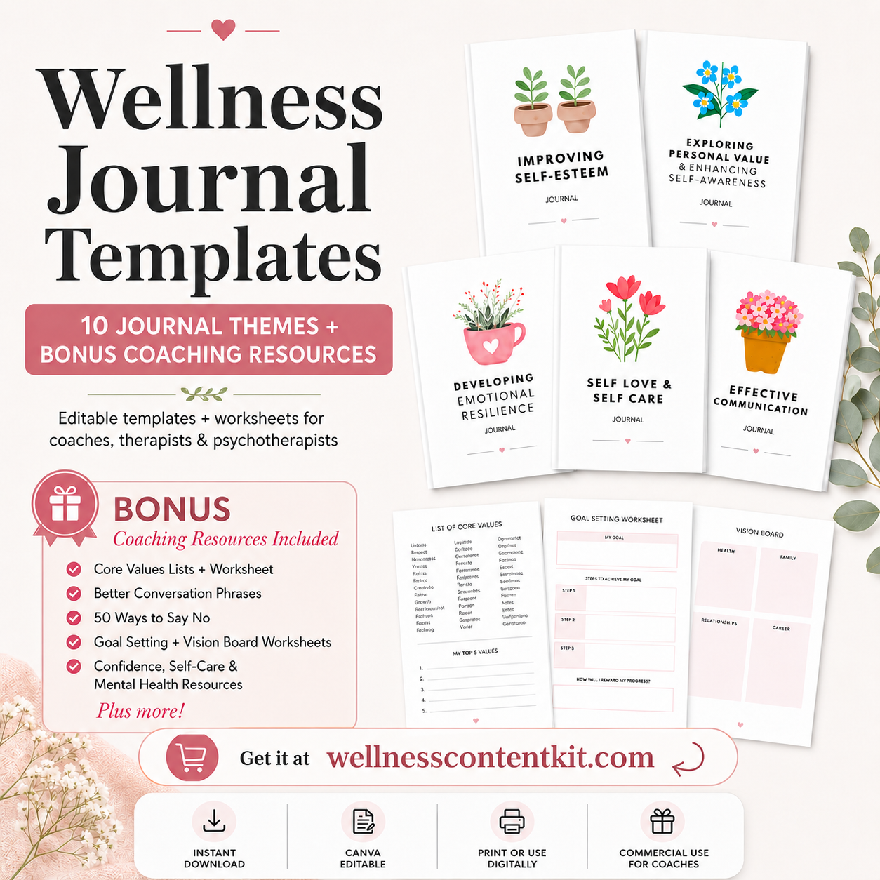 Wellness Journal Templates | Done-for-You Journals & Worksheets